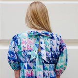 Lara Dress Blue & Green Geo