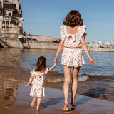 Mini O& I Honor Top White and Red Ditsy