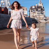 Mini O&I Issy Shorts White and Red Ditsy