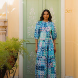 Mimi Skirt Green & Blue Geo