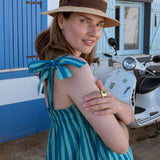 Natalie Dress Green Stripe