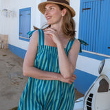 Natalie Dress Green Stripe