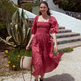 Elsie Dress Red and Pink Hydrangea