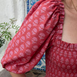 Elsie Dress Red and Pink Hydrangea