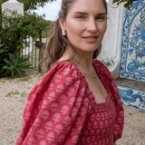 Elsie Dress Red and Pink Hydrangea