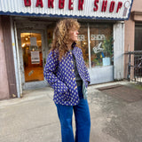 Zara Jacket Navy and Green Floral