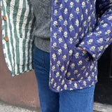 Zara Jacket Navy and Green Floral