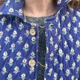 Zara Jacket Navy and Green Floral