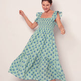 Amelia Dress Green and Blue Azalea