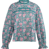 Ruby Blouse Green and Pink Floral