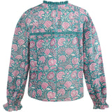 Ruby Blouse Green and Pink Floral