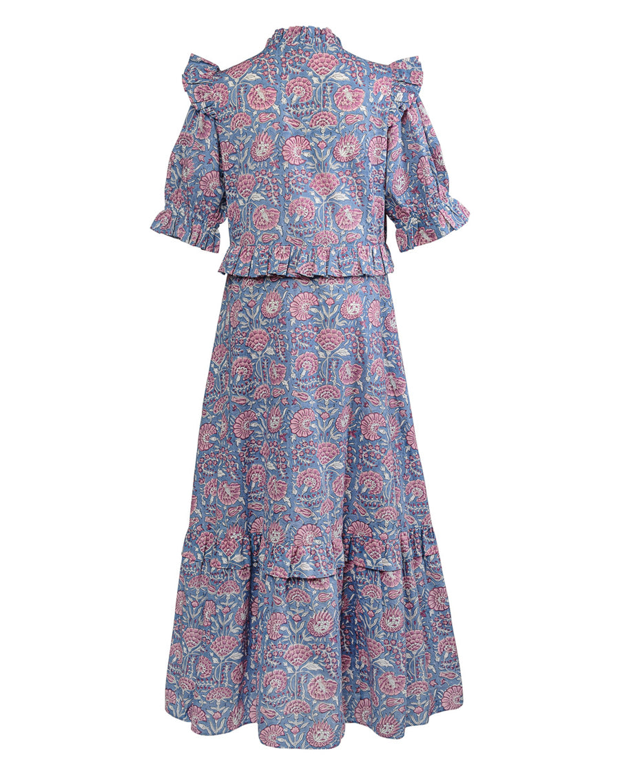 SOLD OUT: Olive Dress Blue and Pink Floral