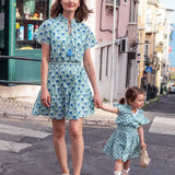 Ella Dress White and Green Azalea