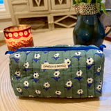Green Ditsy Floral Cosmetic Case