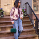 Emmie Jacket Burgundy Stripe / Cream Vintage Floral