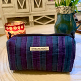 Teal Stripe Cosmetic Case