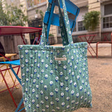 Green Ditsy Floral Everyday Tote