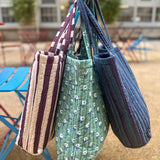 Teal Stripe Everyday Tote