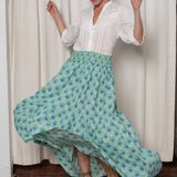 Sylvie Skirt Green and Blue Azalea