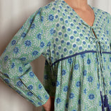 Evie Dress Green and Blue Azalea