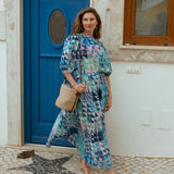 Mimi Skirt Green & Blue Geo