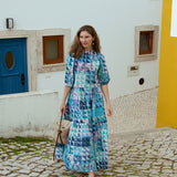Mimi Skirt Green & Blue Geo