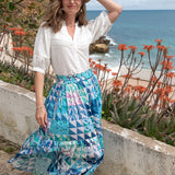 Mimi Skirt Green & Blue Geo