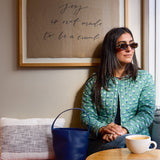 Ashley Jacket Green Ditsy / Blue Stripe