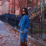 Ashley Jacket Green Ditsy / Blue Stripe