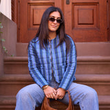 Ashley Jacket Green Ditsy / Blue Stripe