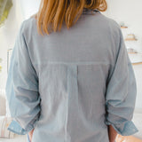 SOLD OUT - Emily Shirt Dress Blue Stripe